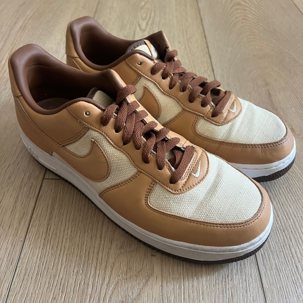 Air Force 1 Low "Acorn" Tan Cream with Leather Canvas. Mens 11 - Picture 2 of 9